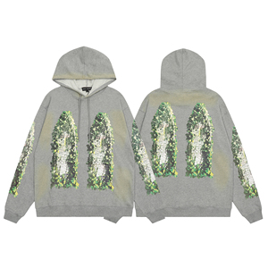 Custom Logo Oversized French Terry Hoodie Men Heavyweight 100% Cotton Dip Dye Acid Wash Vintage Y2K Gradient <b>Spray</b> Pocket - Product Image 2