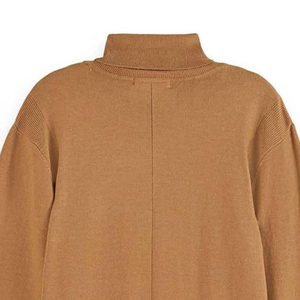 Custom Women Oversized <b>Mock</b> <b>Neck</b> Sweatshirt with Contrast Rib Collar Cuffs and Hem heavyweight fleece mockneck women sweatshirts - Product Image 6