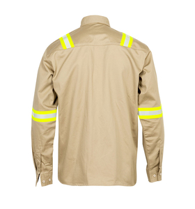 High Visibility Breathable Long Sleeve Cotton Mechanic Custom <b>Welding</b> Safety Worker <b>Shirt</b> Reflective Unisex - Product Image 4