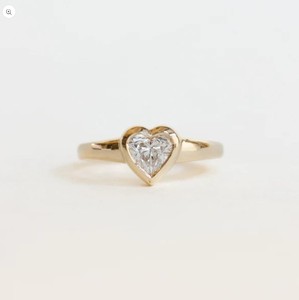 Heart Shape Moissanite <b>Ring</b> 925 Sterling Silver Yellow <b>Gold</b> Plated Engagement <b>Ring</b> for Women Romantic Promise Wedding Jewelry - Product Image 1