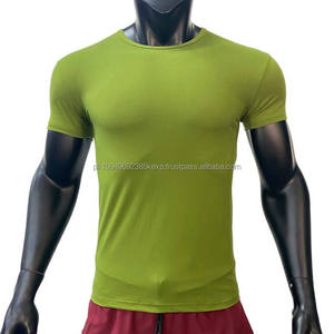 T-shirts de couleur vert clair pour vêtements pour hommes, manches courtes, col rond, streetwear d'été, OEM, fabrication sur mesure, t-shirts en coton de qualité supérieure - Product Image 1