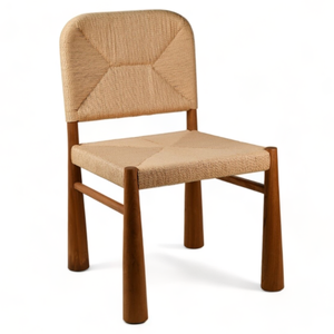 Chaise de salle à manger en teck vintage au design minimaliste pour la décoration de la maison - Product Image 1