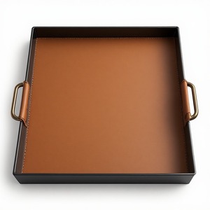 Colección de bandejas de servicio de cuero de lujo Crown Heritage diseñada para comedores elegantes, salas ejecutivas y salones sofisticados. - Product Image 2