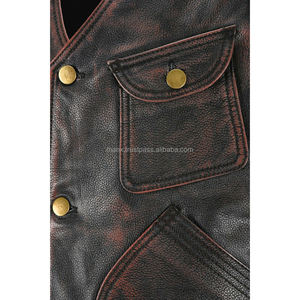Chaleco Vaquero de Cuero Genuino para Hombre, Diseño Moderno, Transpirable, Ecológico, Estilo Vintage, Personalizable - Product Image 5