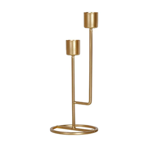Candelabro de Metal Dorado Moderno y Lujoso para Bodas y Eventos Festivos, Soporte de Hierro para Velas Hecho a Mano para Decoración del Hogar y Mesa - Product Image 1