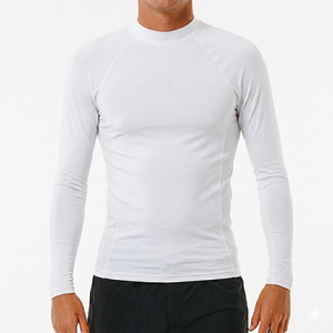 Rashguard personnalisé avec logo, manches longues, en spandex/polyester pour hommes - Protection UV, séchage rapide, anti-frottement - Pour le sport et la remise en forme - Product Image 1