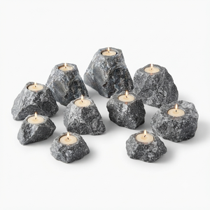 Portavelas de Piedra Natural Tallado a Mano de Aventurina Gris Cristal, Gema de Ágata Curativa, Venta al por Mayor - Product Image 5