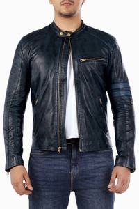 Blouson en cuir unisexe coupe ajustée style streetwear, vêtement d'extérieur en cuir véritable pour moto, style décontracté, vente en gros, approvisionnement en vrac OEM - Product Image 4