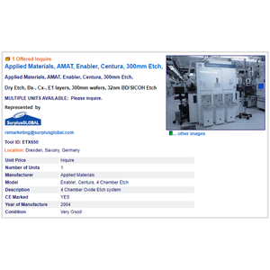 AMAT Centura Enabler Chamber Etcher - อุปกรณ์และอะไหล่เซมิคอนดักเตอร์ระดับโลกที่เชื่อถือได้ - Product Image 2