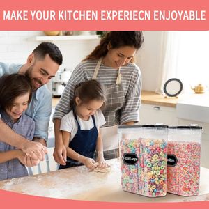 Set di 6 Contenitori Ermetici per Cereali, Grandi Contenitori da Cucina a Prova di Perdite per Alimenti Secchi con Coperchi - Product Image 5