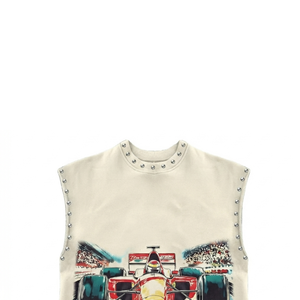 Débardeur imprimé graphique tendance style vintage personnalisé, 100 % coton jersey, sans manches, col rond, pour unisexe, vêtement décontracté - Product Image 3