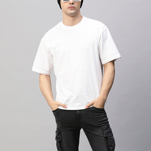 Camiseta Oversize de Punto para Hombre, Estilo Urbano, Nueva Colección de Verano, Vintage, Holgada, con Estampado Lavado, Manga Corta, 100% Algodón Transpirable - Product Image 1