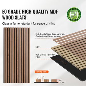 Pannelli Acustici Moderni in MDF Effetto Legno 23,6 X 47,2 Pollici, Pannello Murale in Finto Legno per Decorazione Interna di Ville - Product Image 2