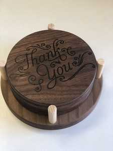Round Wooden Coasters with Bird and Branch Design Nordic Style Handmade Mats & Pads - Product Image 4