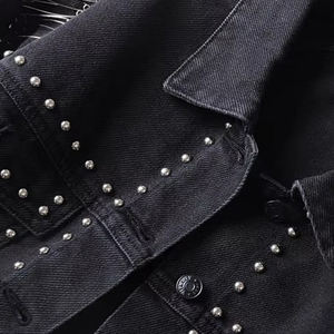 Street Wear <b>Rhinestone</b> Jean <b>Jacket</b> Men Hip Hop Custom Embroidered <b>Rhinestone</b> Denim <b>Jacket</b> Men Luxury - Product Image 6