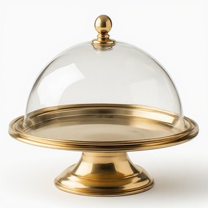 Cúpula de cristal premium diseñada para una presentación elegante de postres y un exhibición con estilo en mesas de hogares modernos. - Product Image 1