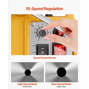 Trapano Magnetico con Motore da 1450W, 2 Profondità di Foratura, 2878 Lbf, 6 Velocità Variabili, Punte per Foratura - Product Image 5