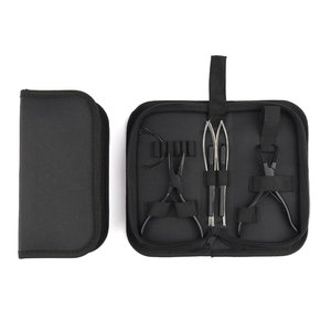 Kit professionnel de pinces pour extensions de cheveux en acier inoxydable, pinces à micro-anneaux, outil de pose de perles pour extensions, aiguille à cheveux noire - Product Image 1