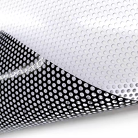 1.4mm impression numérique One Way Vision Film Perf vinyle transparent fenêtre graphique décalcomanies perforé perforé vinyle rouleau