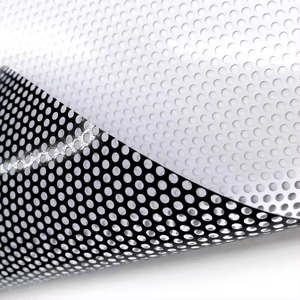 การพิมพ์ดิจิตอล1.4มม. ฟิล์มไวนิลแบบมองผ่านได้, ฟิล์มไวนิลแบบส่องผ่านที่มองเห็นทางเดียวมีรูพรุนไวนิล - Product Image 1