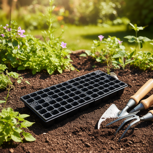 Boîte à semis à 72 compartiments avec 6 plateaux de pépinière de 12x12 cm et couvercles - Product Image 1