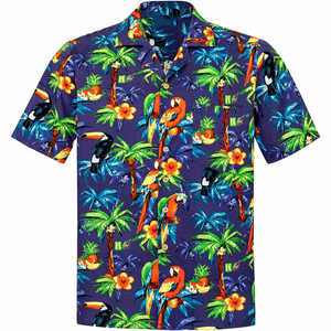 Chemise pour homme respirante à manches courtes, imprimé hawaïen par sublimation, décontractée, boutonnée, pour la plage, colorée, de qualité supérieure, pour l'été - Product Image 1