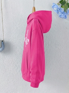Sweat-shirt décontracté pour femme en coton 100% avec imprimé sourire rose et poches, idéal pour l'automne - Product Image 3