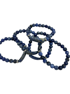 Bracelet extensible en perles de sodalite polie, nouveau design, bijoux en cristal, forme libre, thème amour, Amayra Crystals Gujarat - Product Image 5
