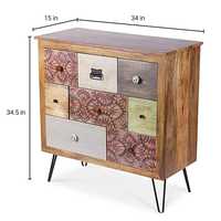 Buffet moderne en bois de manguier massif de luxe, buffet peint.