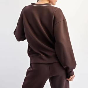 Sudadera de Mujer con Cuello en V de Alta Calidad, Logotipo Bordado en la Parte Delantera, Forro Polar de Invierno, Secado Rápido, Personalizada - Product Image 3