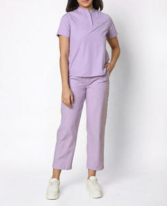 Fabricante de Uniformes Médicos al por Mayor, Uniformes de Trabajo de Enfermería de Verano Unisex, Blusas de Hospital con Mangas Cortas - Product Image 3