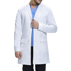 Fashionable White Pink Polyester/Cotton Lab Wear Hospital Custom Comfortable Woven <b>Long</b> Sleeves Nurse Medical Lab <b>Coat</b> Women - Product Image 5