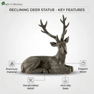 Statue de cerf décorative en métal inclinable avec bois de cerf pour la maison, le jardin, l'hôtel et le bureau – Vente en gros - Product Image 5