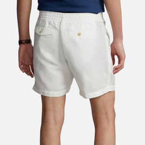 Shorts pour femmes tendance style urbain taille mi-haute avec cordon de serrage, poches, motif uni imprimé, 100% coton lavé avec appliqué - Product Image 2