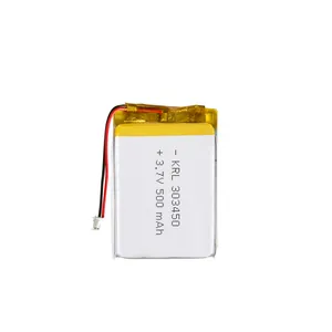 OEM ODM 303450 500mAh 3.7V lityum polimer pil şarj edilebilir deşarj oranı kolay kurulum küçük elektronik oyuncaklar