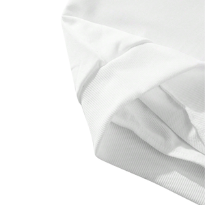 Sudadera Blanca de Cuello Redondo para Hombre, Manga Larga, Informal, Suave y Cómoda, con Puños y Dobladillo Acanalados, Estilo Básico Urbano, para Uso Diario, Talla XS - Product Image 3