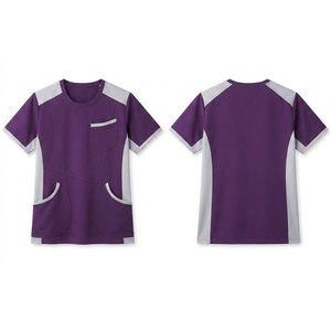Uniforme Médico de Trabajo con Cuello Redondo Clásico y Manga Corta para Hospital, Clínica y Personal de Salud - Product Image 1