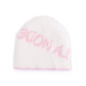 Wholesale Trendy Knitted <b>Beanies</b> Custom Letter Patterns Colorful Knit Caps Artistic Embroidery Headwear for Street Fashion - Product Image 3