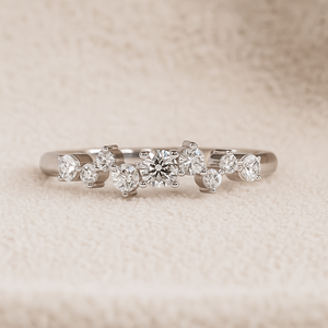 Minimalist 14K Gold Custom <b>Dainty</b> Lab Grown Diamond <b>Ring</b> with Round Brilliant Cut DEF Color VVS Clarity Rhodium Plated for Women - Product Image 4