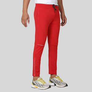 Pantalon de survêtement sport bleu quatre directions avec bande latérale, logo personnalisable, impression HD, délavage coloré, 100 % polyester, séchage rapide, tailles homme M/L/XL - Product Image 3