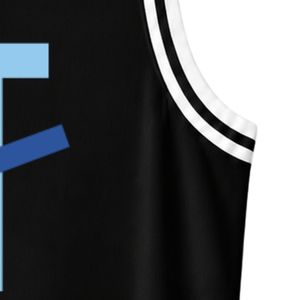 Maillot de basket-ball brodé avec logo JJ noir pour femmes, débardeur athlétique sans manches à col en V avec bordure blanche pour l'entraînement et les matchs - Product Image 3