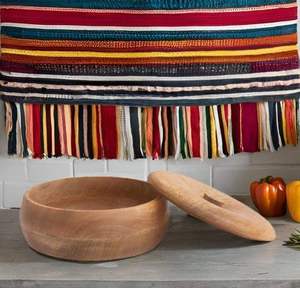 Magnifique boîte à chapati en bois au design élégant, conteneur à roti fait main pour la cuisine et la table à manger, boîte à chapati ronde en bois unique - Product Image 4