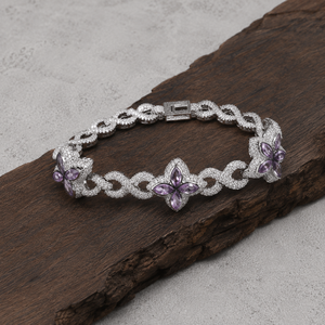 925 Sterling Silver Floral Cluster Tennis <b>Bracelet</b> Luxury Women Jewelry Twisted <b>Bracelet</b> - Product Image 4