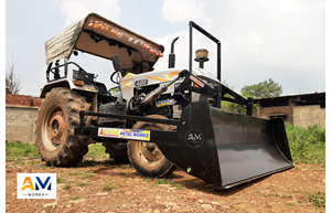 อุปกรณ์ต่อพ่วงรถดันดินเหล็กอ่อนขนาด 7 ฟุต 9 นิ้ว ยี่ห้อ Ashok Metal Works สำหรับรถแทรกเตอร์ Machindra 2WD น้ำหนัก 600 กก. กำลัง 40+ แรงม้า รับประกัน 1 ปี ระบบไฮดรอลิก - Product Image 6