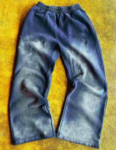 ZRROPS INDUSTRY Baggy Oversized Acid Wash Faded Charcoal <b>Grey</b> Streetwear <b>Leggings</b> 100% Cotton Anti-Wrinkle Autumn - Product Image 4