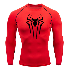 <b>Men</b> Rash Guard Spider Print Long Sleeve <b>Compression</b> <b>Shirts</b> <b>for</b> <b>Men</b> Gym Workout Rash Guard Undershirts Quick Dry Fabric UV Rays - Product Image 6