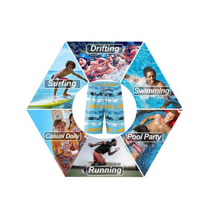 กางเกงชายหาดผู้ชายขายส่ง ผลิตจากโพลีเอสเตอร์ แฟชั่นสำหรับออกกำลังกาย ชุดว่ายน้ำฤดูร้อน พร้อมลายพิมพ์แบบซับลิเมชั่น - Product Image 6