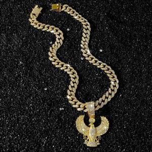 Most Selling Custom Diamond Eagle <b>Cuban</b> <b>Link</b> Necklace Gold & <b>Silver</b> Bling <b>Chain</b> Jewelry for Rapper Style Available for Sale - Product Image 3