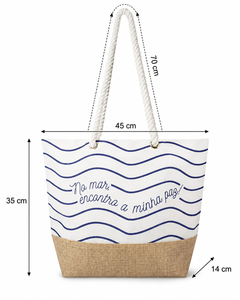 กระเป๋าหิ้วชายหาดผ้าใบปอกระเจาแบบกำหนดเอง 45x35x14 ซม. หูหิ้วเชือก พิมพ์ลาย ใช้ซ้ำได้ ขายส่ง รับผลิตแบบ OEM ODM แบรนด์ส่วนตัว ผู้ผลิต ผู้ส่งออก - Product Image 4