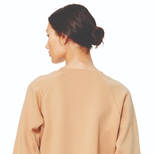 Cropped <b>Crewneck</b> Sweatshirt Heavyweight Fleece Raglan Sleeve Cropped Pullover Casual Activewear Unisex Wholesale - Product Image 6